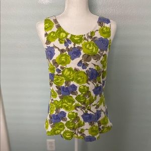 J Crew Peplum Ponte Floral Tank Top